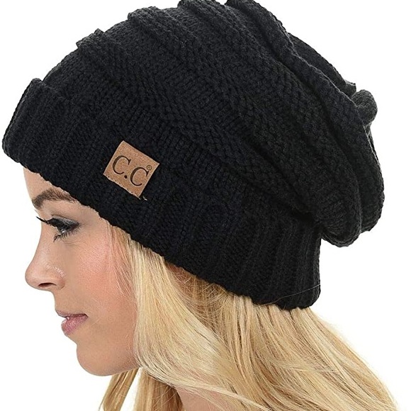 NWT Charcoal Gray C.C Brand Slouch Knitted Winter Hat Women’s - Picture 2 of 2